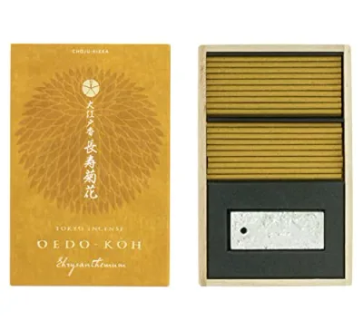 日本香堂(Nippon Kodo) 大江戸香 長寿菊花(ちょうじゅきっか) スティック60本入 香立付 送料無料