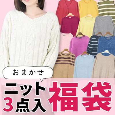 terracotta 福袋 2026 レディース ニット セーター おまかせ 3点入り 3点セット 3枚セット 3枚入り お得 ハッピーバッグラッキーバッグ HAPPY BAG 長袖 ニットソー トップス 詰め合わせ テラコッタ イベント