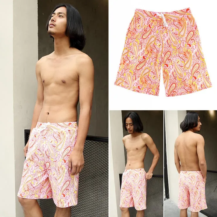 HOYUKI MEN 水着メンズ ビーチパンツ ペイズリー柄 水濡れOK素材 カジュアル 短パン サーフパンツ men’s M/L/LL 大きいサイズあり通販 トランクス ハーフパンツ 海パン 水着