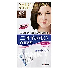 サロンドプロ 無香料ヘアカラー 早染めクリーム 白髪用 4K(1セット) 【正規品】
