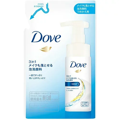 ダヴ 3in1 メイクも落とせる泡洗顔料 つめかえ用 120ml 【正規品】 ダブ