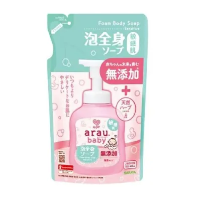 【20個セット】【1ケース分】サラヤ アラウベビー 泡全身ソープ敏感肌 詰替(400ml)×20個セット 1ケース分 【正規品】
