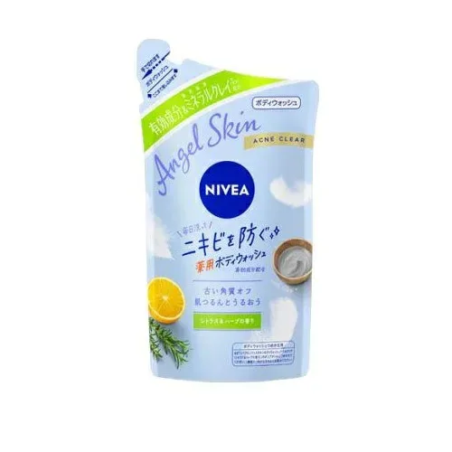 【10個セット】 花王 ニベア エンジェルスキン ボディウォッシュ アクネクリア シトラス&ハーブ 詰替(350ml)×10個セット 【正規品】