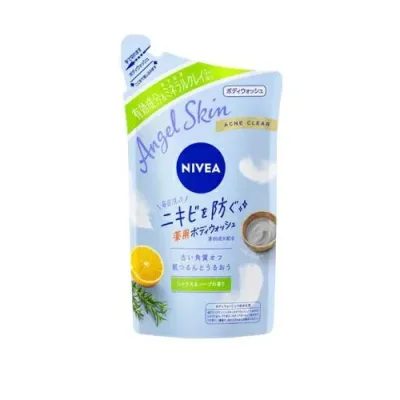 【10個セット】 花王 ニベア エンジェルスキン ボディウォッシュ アクネクリア シトラス&ハーブ 詰替(350ml)×10個セット 【正規品】