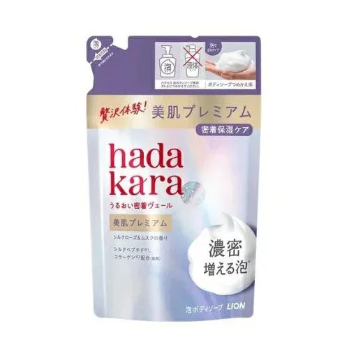 ライオン ハダカラ 美肌プレミアム モイストボディケアソープ 泡タイプ つめかえ(360ml)【正規品】