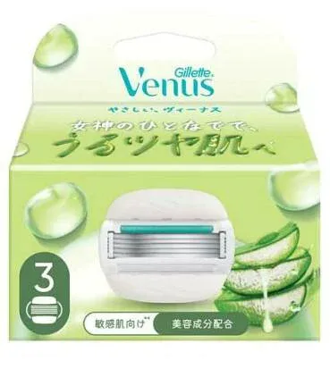 【40個セット】【1ケース分】 P&G ジレット ヴィーナス うるツヤ肌 敏感肌むけ 5枚刃 替刃(3個入)×40個セット 1ケース分【正規品】