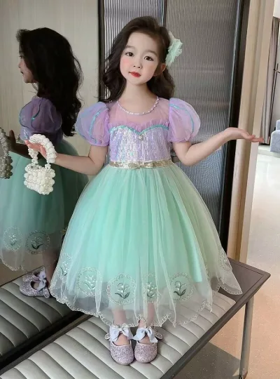 子供 ドレス ワンピース キッズドレス 人魚 お姫様 普段着 プリセンスドレス 女の子 ベビ ハロウィン 衣装 ピアノ発表会 孫 クリスマス コスプレ コスチューム なりきり サンタ