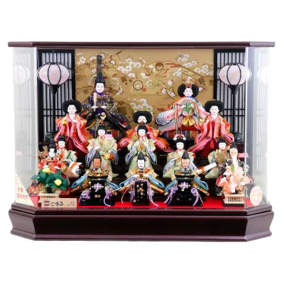 雛人形 ひな人形 お雛様 おひなさま かわいい 手作り 年 新作 秀光 限定品 送料無料 コンパクト ミニ 初節句 ひな祭り 十五人 15人 アクリル ケース 男雛 女雛 買得 お得 人気 ランキング P88303
