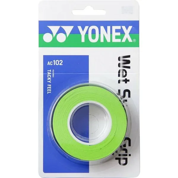 【レビュー投稿やLINE追加でクーポンGET】ヨネックス バドミントン グリップ YONEX ウェットスーパーグリップ AC102 (3本入り) 309 シトラスグリーン