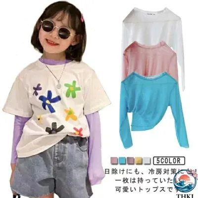 【全品5%ポイント】男の子 ラッシュガード ロング ベビー 長袖 子供服 接触冷感 韓国 プルオーバー 夏 子供 キッズ メッシュトップス UVカット Tシャツ 透け感 キッズ 女の子 軽量 シアートップス 接触冷感 日焼け対策 可愛い 虫除け 紫外線対策