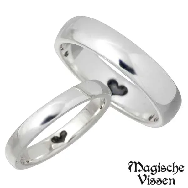 【ポイント2倍!12日まで!】 マジェスフィッセン Magische Vissen シルバー ペア リング 裏 ハート 指輪 アクセサリー 1〜25号 1〜20号 シルバー925 スターリングシルバー OZR-037-038-P