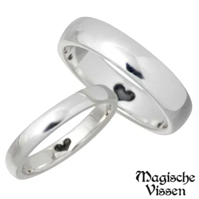 【ポイント2倍!12日まで!】 マジェスフィッセン Magische Vissen シルバー ペア リング 裏 ハート 指輪 アクセサリー 1〜25号 1〜20号 シルバー925 スターリングシルバー OZR-037-038-P