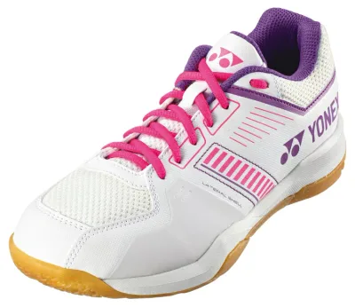 YONEX ヨネックス パワークッションストライダーフロー ホワイト/ピンク 24 SHBSF1 062 | バドミントン バド シューズ 靴 フィット性 軽量性 衝撃吸収反発素材 グリップ性 メッシュ 部活 練習 試合 大会 ゲーム 屋内 ブランド スポーツ スポーツ用品 ユニセックス