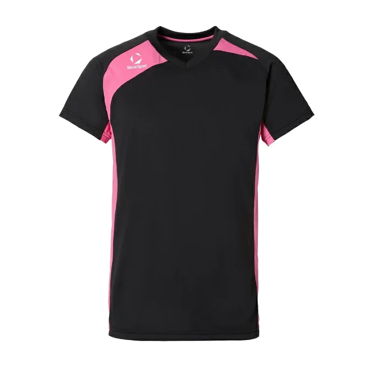 DESCENTE Short Sleeve Volleyball Shirt Black x Pink S SV6SHT02U BKPK | Sportswear Tops Short Sleeve Shirt Short Sleeve Sweat Absorbent Quick Dry Stretch Unisex Unisex Men Women Volleyball Training Volleyball Wear