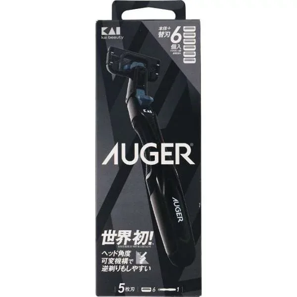 【送料無料!(地域限定)】貝印 AUGER コンボパック ホルダー+替刃6個付 1セット