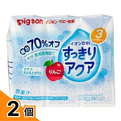 【送料無料!(地域限定)】ピジョン 紙パック飲料 すっきりアクア りんご 125mL× 3個パック 2個セット