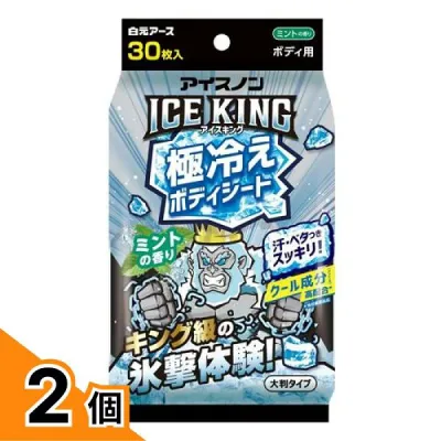 【送料無料!(地域限定)】アイスノン ICE KING アイスキング 極冷えボディシート ミントの香り 30枚入 2個セット