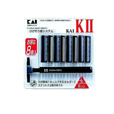 【3980円以上で注文可能】貝印 KAI-KII(KAI-K2) 2枚刃カミソリ ホルダー1本+替刃 8個入