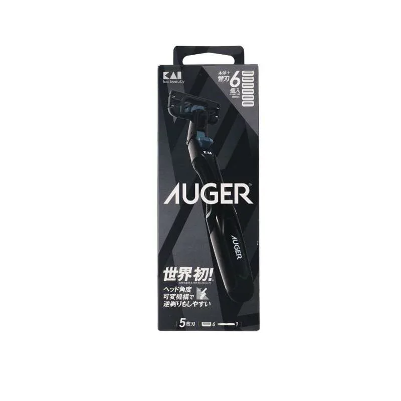 【3980円以上で注文可能】貝印 AUGER コンボパック ホルダー+替刃6個付 1セット