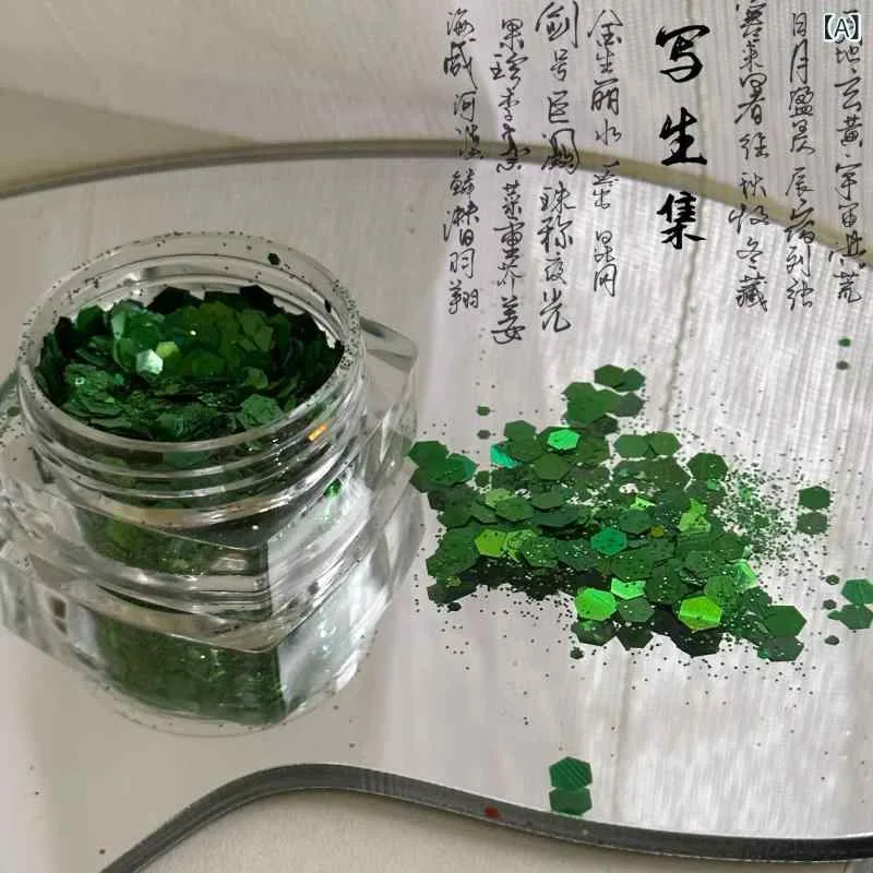ネイル デコレーション キラキラ フラッシュ パウダー グラデーション レーザー 効果 大型 輝片 ミックス セット ドロップ ジェル 流麻 素材 ネイルアート 用 輝く アクセサリー