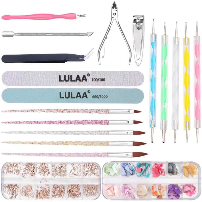 ネイル用品 初心者セット ネイルケア用 爪やすり 研磨ファイル バッファー ツール プロ仕様 ネイルアート 筆 ブラシ セット デコレーションパーツ スタッズ リベット ジェルネイル用 アート用 道具 卸売 練習用 ケアグッズ プロフェッショナル ツール