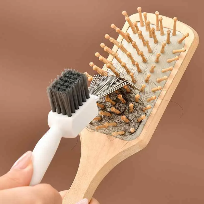 ヘアブラシ クリーナー クリーニングツール 掃除用ブラシ エアブラシ ケアツール 多機能 抜け毛 除去 お手入れ 清潔 ツール クッションブラシ ヘアケア 髪の毛 ホコリ 絡まり 取り 髪ケア デイリーケア メンテナンス グッズ 持ち運び 便利 手入れ簡