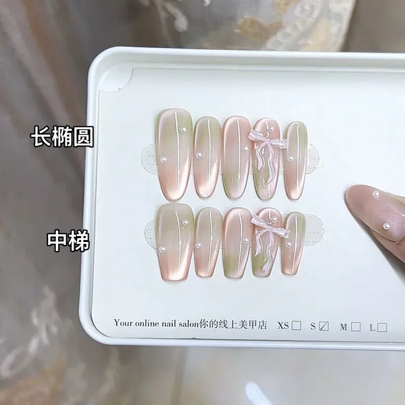 ネイルチップ レディース ハンドメイド ピーチライム 浮き彫り 蝶々 デザイン 透け感 猫目加工 立体 手作り ジェルネイル 付け爪 つけ爪 貼るだけ セルフネイル 簡単装着 接着剤付き 高品質 綺麗 高級感 エレガント 上品 指先 アクセサリー 華やか
