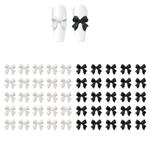 ネイルパーツ リボン リボンネイル 蝶結び ホワイトリボン樹脂リボン 100個 ネイルアクセサリー日系シンプルスクラブdiy立体リボンネイル 3D ネイルアクセサリーパーツ装飾パーツ