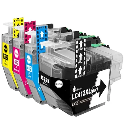 LAIPENGBrother用LC412XL互換4色インクカートリッジ大容量対応機種ブラザー MFC-J7300CDW MFC-J7100CDWプリンター最新IC残量表示(BK/C/M/Y)
