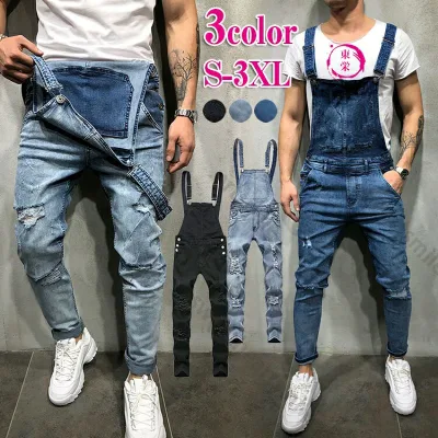 デニムパンツ サロペット メンズ デニム オーバーオールオールインワンメンズジーンズ ダメージ ジーンズ スキニー パンツ カーゴパンツ ロングパンツ ゆったり 大きいサイズ つなぎ