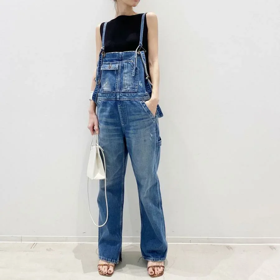 デニム サロペット レディース オーバーオール デニムパンツ デニム つりズボン ジーンズ オールインワン 体型カバー 春 夏 カジュアル