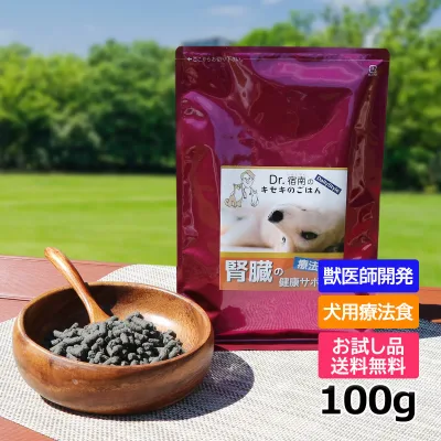 【初回お試しサンプル・送料無料】犬用療法食・腎臓の健康サポート100g入り・Dr.宿南のキセキのごはん(鹿肉ドッグフード/国産/犬/獣医師開発)※1世帯1個限り