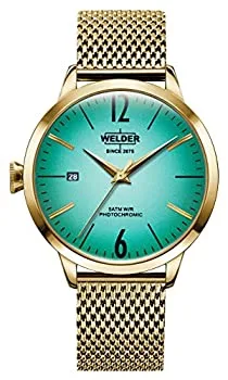 【中古】【輸入品・未使用】Welder Moody ステンレススチールメッシュ 3針ゴールド調腕時計 日付表示 38mm