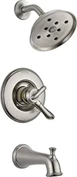 【中古】【輸入品・未使用】(Stainless) - Delta T17494-SS Linden Monitor 17 Series Tub and Shower Trim%カンマ% Stainless