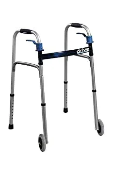 【中古】【輸入品・未使用】Drive Medical Trigger Release Folding Walker%カンマ% Brushed Steel by Drive Medical