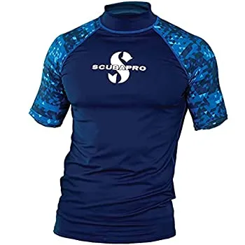【中古】【輸入品・未使用】(Small%カンマ% Aegean) - ScubaPro Men's UPF 50 Short Sleeve Rash Guard