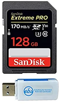 【中古】【輸入品・未使用】SanDisk 128GB SDXC SD Extreme Pro Memory Card Works with Canon EOS R%カンマ% RP%カンマ% M%カンマ% M10 Mirrorless Camera Class 10 UHS-I (SDSDXXY-