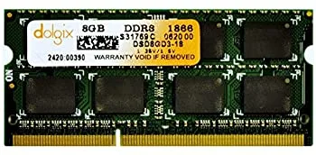 【中古】【輸入品・未使用】DOLGIX 8GB DDR3 1866MHz PC3-14900 SODIMM 1.35V CL13 2Rx8 デュアルランク 204ピン ノートパソコンメモリ