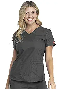 【中古】【輸入品・未使用】Dickies EDS Signature V-Neck Top, DK880, XS, Pewter