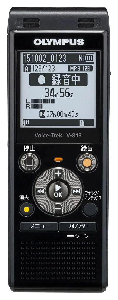 【中古】【非常に良い】OLYMPUS ICレコーダー VoiceTrek 8GB MicroSD対応 V-843 ピアノブラック V-843 BLK