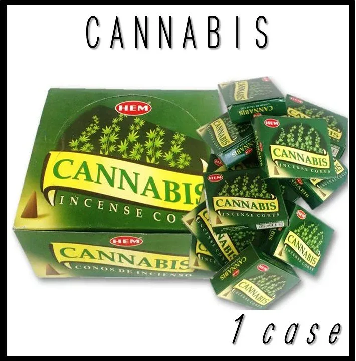 送料無料♪☆インドHEM社のお香☆CANNABIS カナビス☆コーンタイプ 12箱1箱10個なので120個分ゆうパケットで送料無料ポスト投函でお送りします