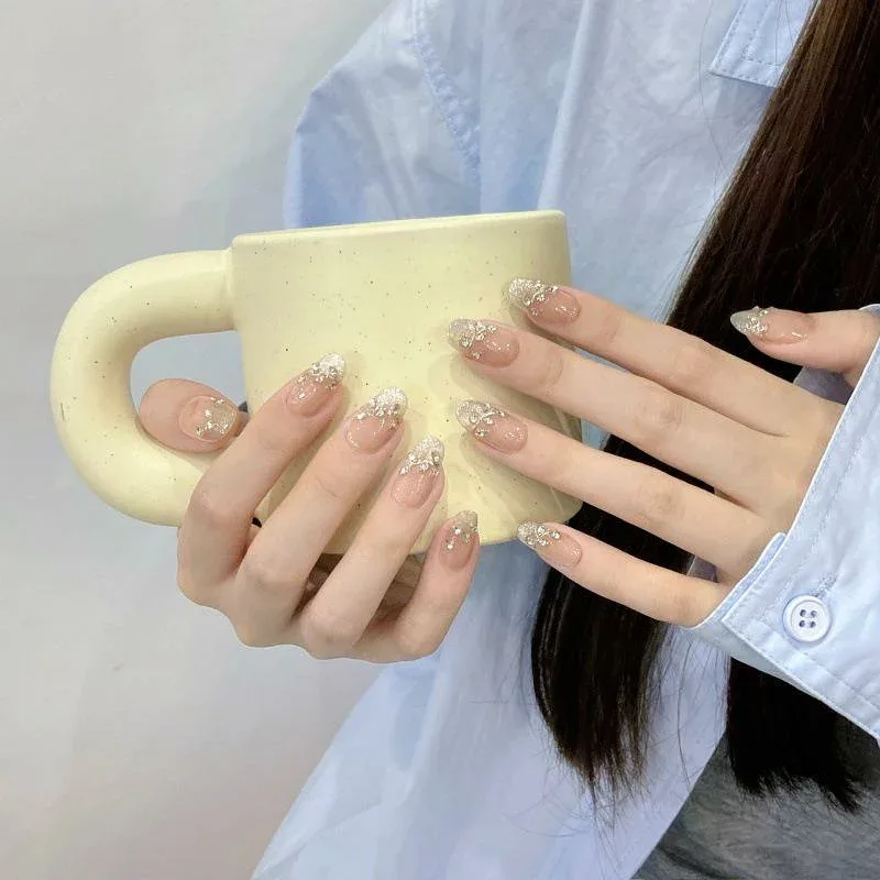 ネイルチップ レディース ハンドメイド ジェルネイル 付け爪 ニュアンスネイル ブラウン系 キャットアイ マグネットネイル 3D 立体感 ラインストーン ラメ キラキラ 輝き 高見え 高級感 お洒落 かわいい 結婚式 パーティー デート オフィス カジュ