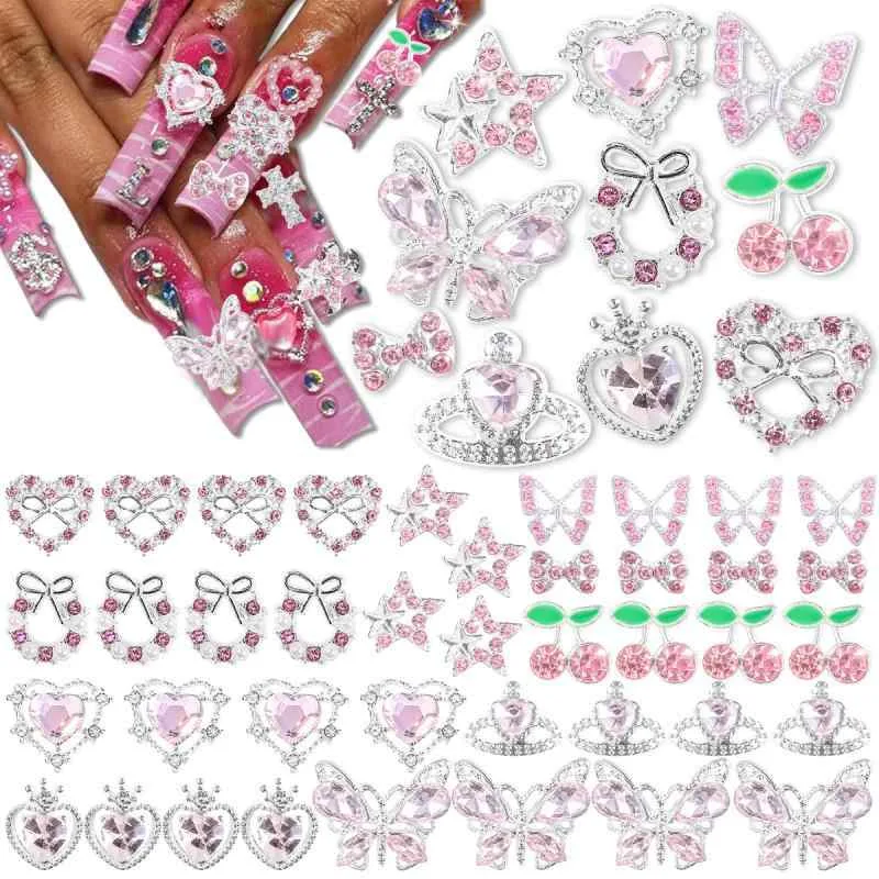 ネイルパーツ レディース ネイルアート アクセサリー Y2k 合金 3D ジルコニア ハート 星 スター 蝶々 バタフライ 桜桃 チェリー かわいい ネイル用品 セルフネイル デコレーション 素材 ネイルストーン デコパーツ ネイル素材 高級感 おしゃれ