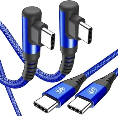 即納 iPhone15 充電ケーブル タイプC USB-C & USB-C ケーブル 1m / 2本 ブルー 急速充電 データ転送 iPhone / MacBook / iPad /Google Pixel / Galaxy 対応