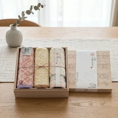 今治謹製 千歳はんかち3枚セット ピンク