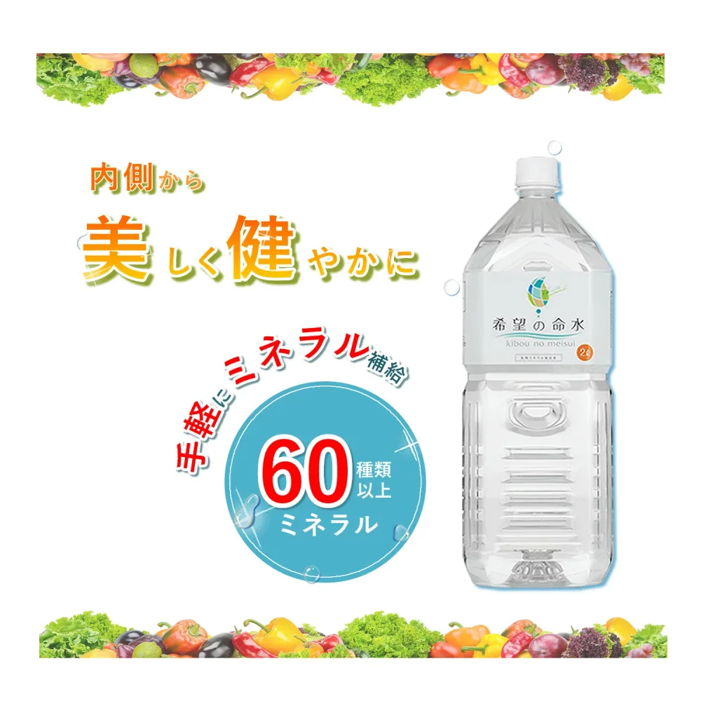 【公式】250万本突破 ランキング1位 希望の命水 2L 生体ミネラル 60種類 ミネラル マルチミネラル ベースサプリメント 約60日分 ストレス 健康維持 サポート