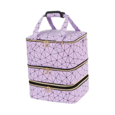 Nail Polish Organizer Case 3 Layers Portable Perfume PU Carrier Zipper Pocket