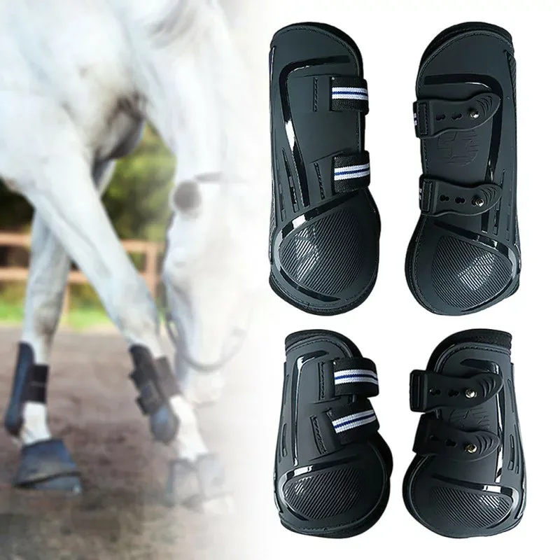 4個入り 馬ブーツ 脚保護 ジャンプトレーニング 乗馬アクセサリー ブラック L