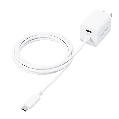 エレコム 充電器 Type-C USB PD対応 20W USB-C 1ポート ケーブル一体 2台同時充電 折りたたみ式プラグ 小型 【 送料無料