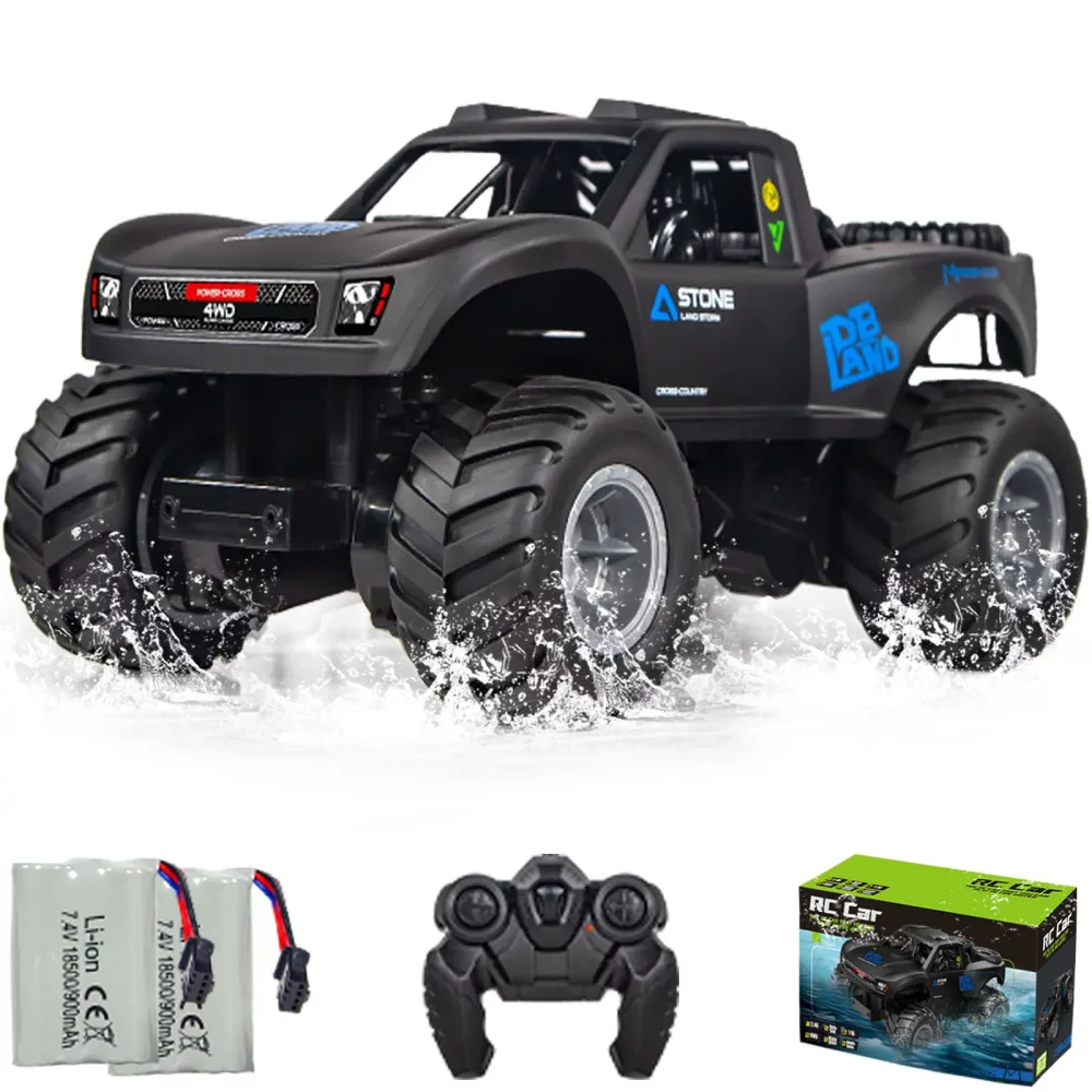ラジコンカー 水陸両用 四輪駆動 26cm ドリフトカー オフロード おもちゃ 充電池2本付き 2.4GHz 360度回転 電動 玩具